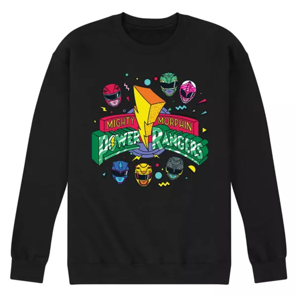 

Мужская флисовая толстовка с логотипом Power Rangers 90-х Licensed Character, черный