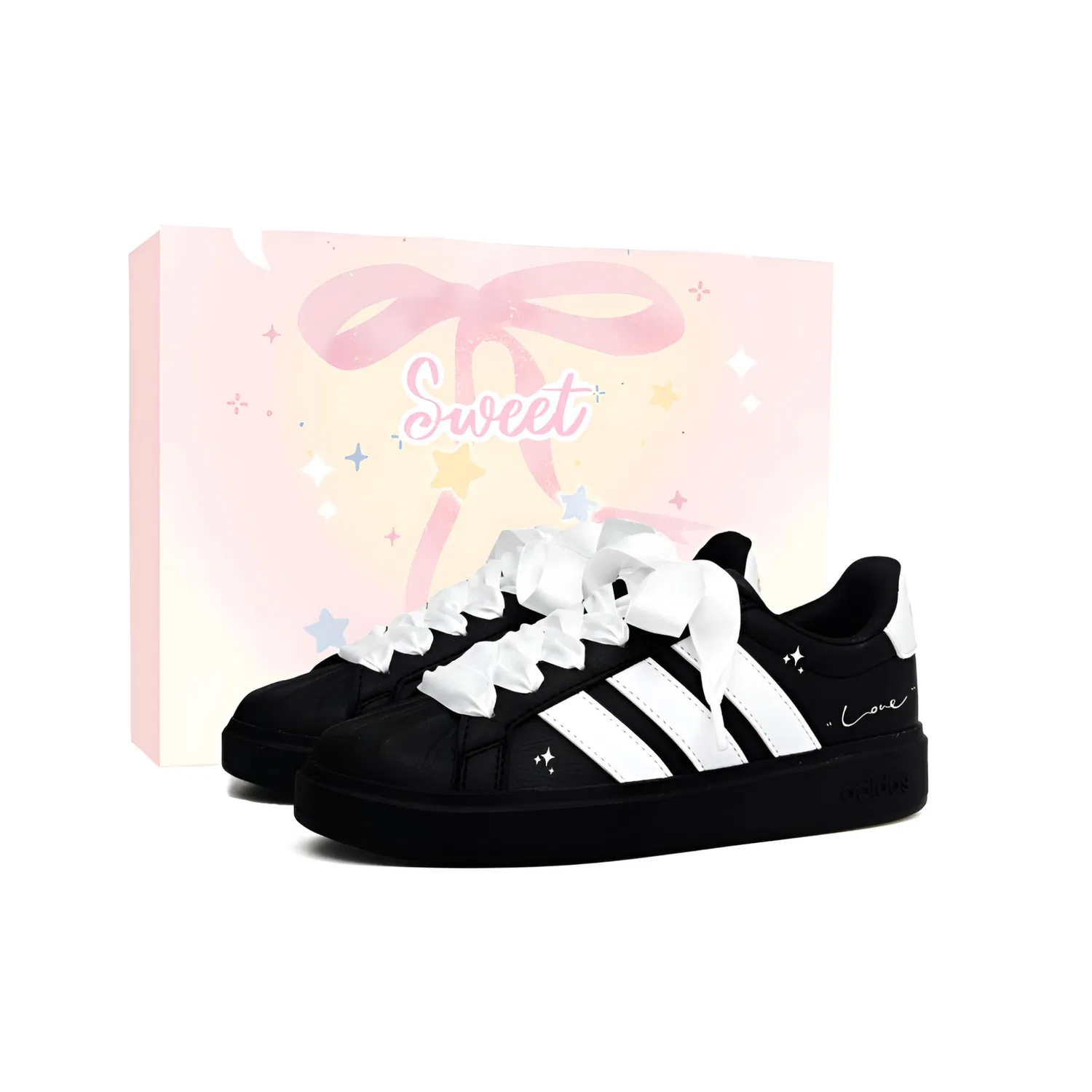 Детские кеды для скейтбординга с принтом Adidas Street Talk, Black Pink