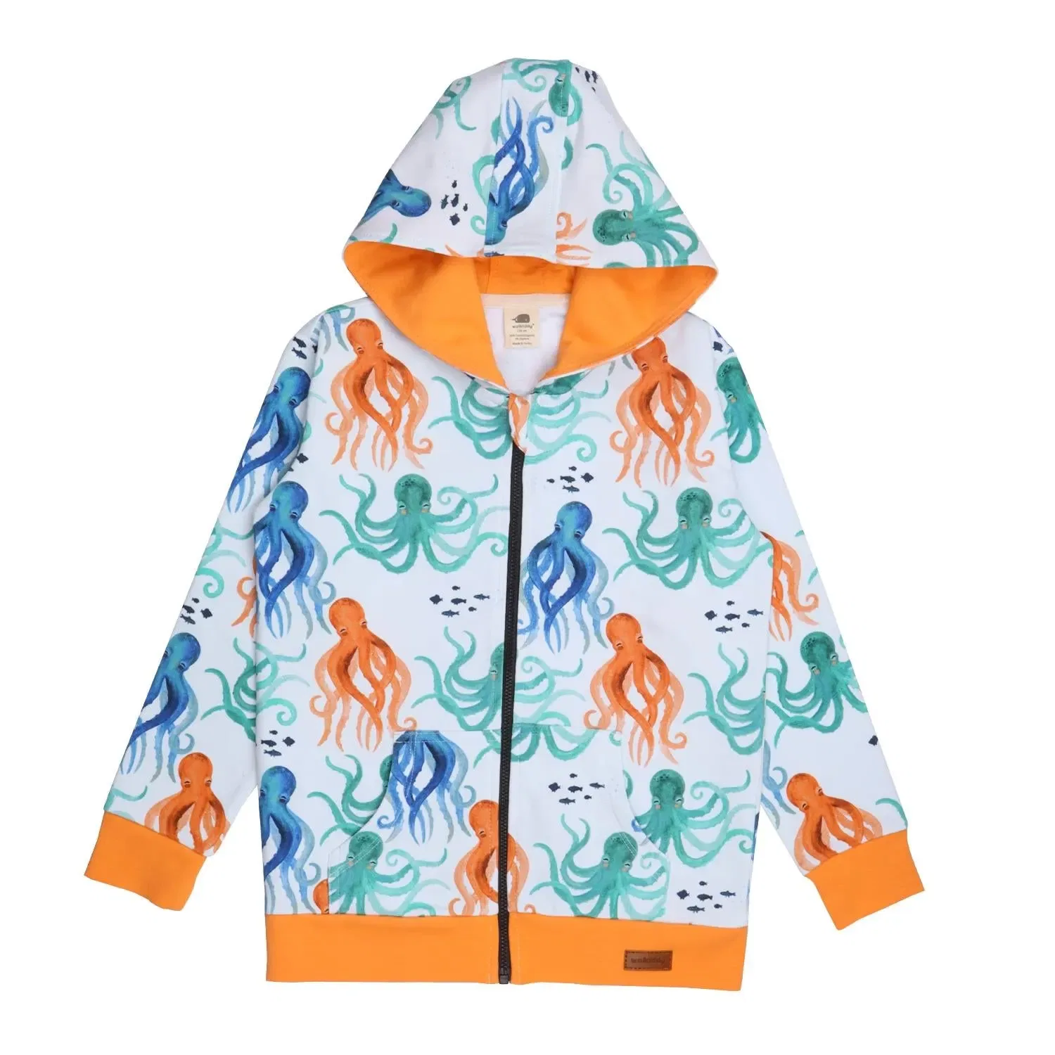 Свитшот на молнии с принтом Funny Octopuses Walkiddy, синий