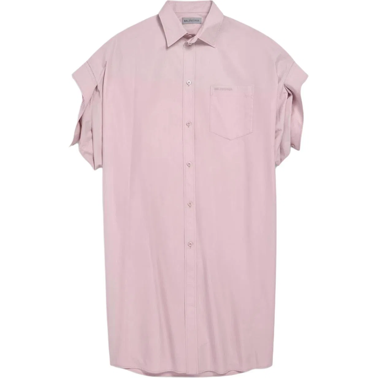 Платье с длинным рукавом, серо-розовое, Balenciaga