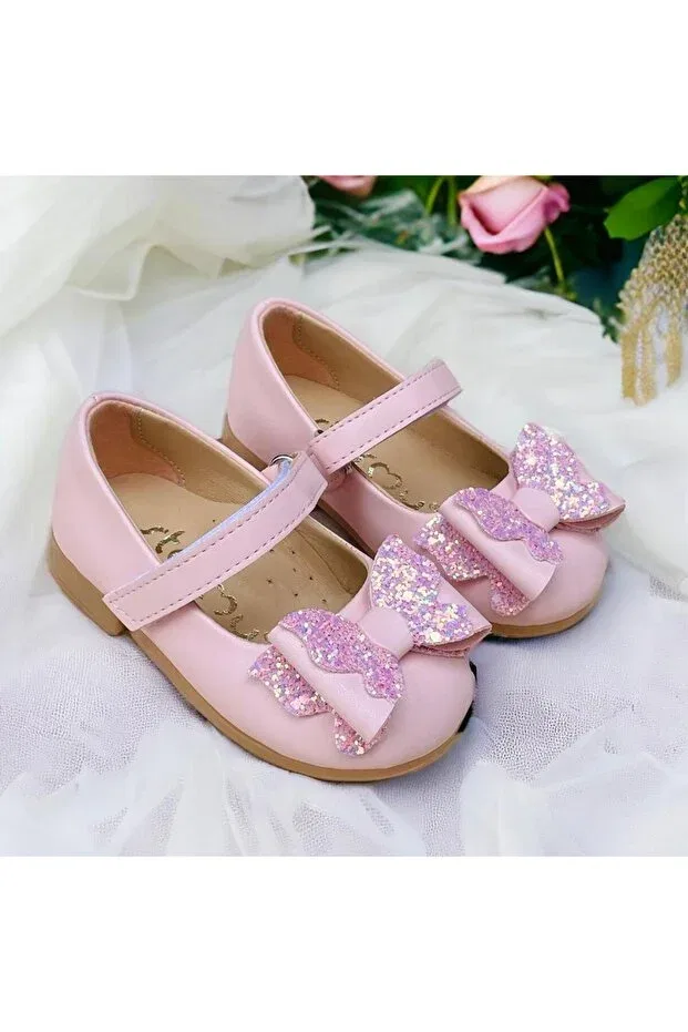 Детские балетки для девочек с принтом Butterfly Bow Orthopedic Sole Stormy, Powder