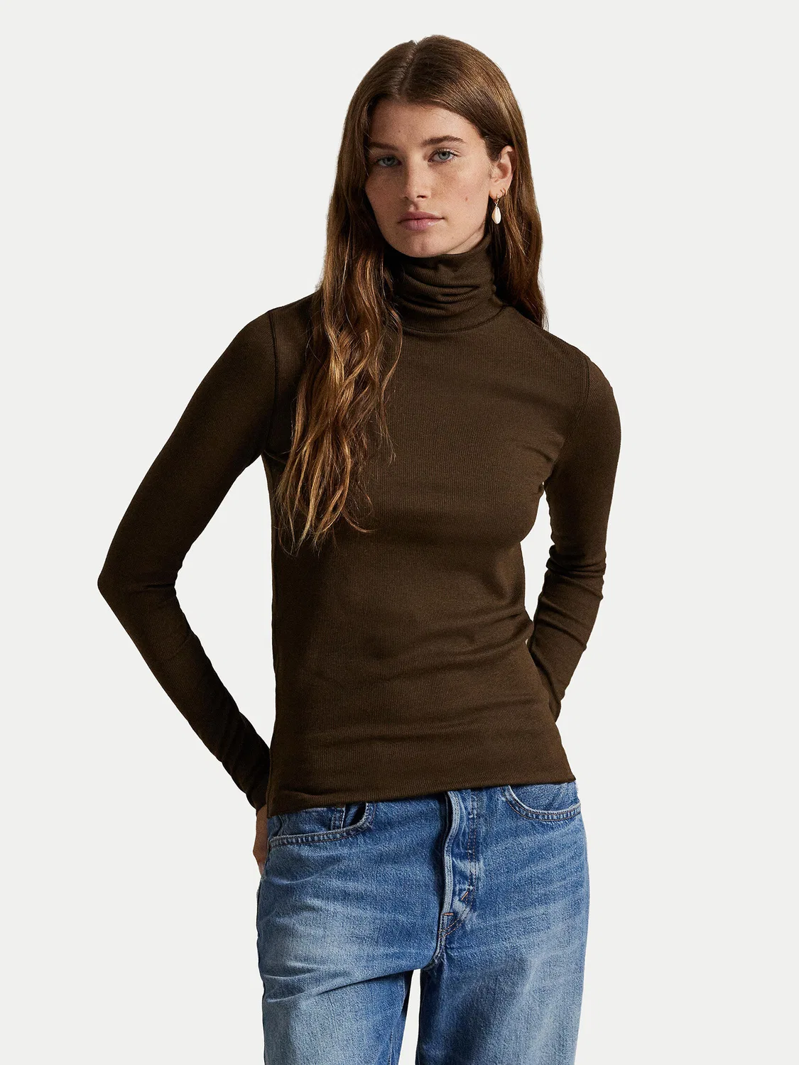 Женская водолазка стандартного кроя Polo Ralph Lauren, темно-коричневый