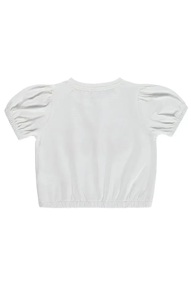 Детская футболка для девочек с принтом Strawberry Civil Girls, Off White — фото 3