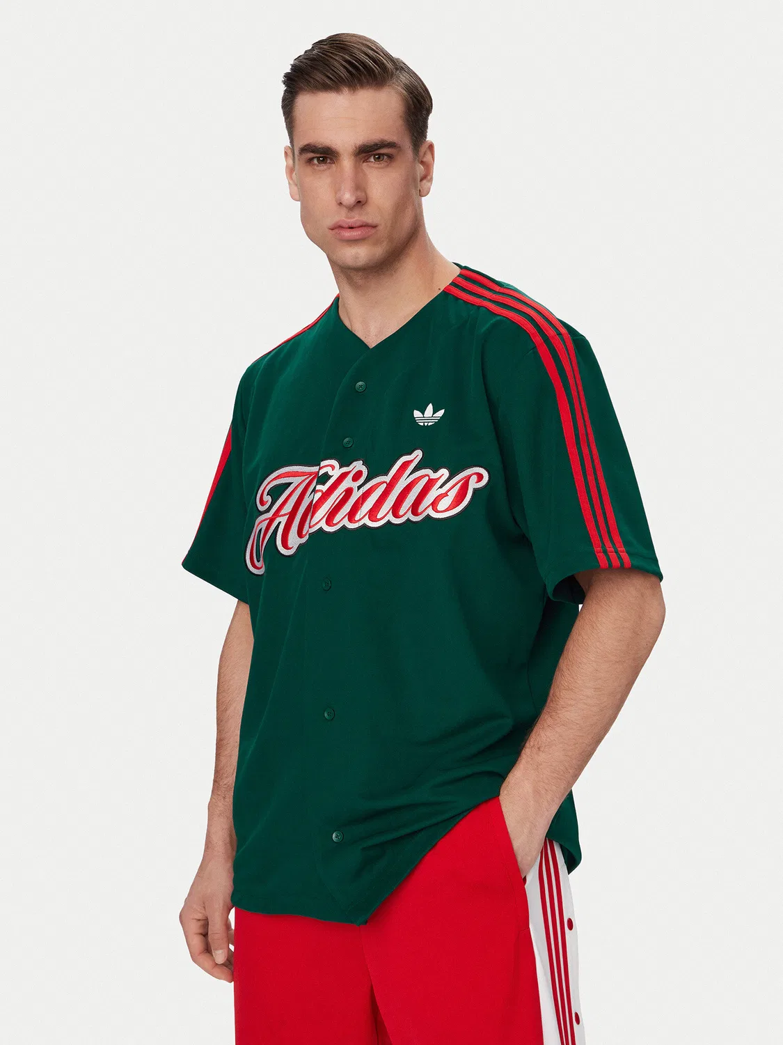 Мужская футболка оверсайз Summer League Varsity Baseball Adidas, зеленый