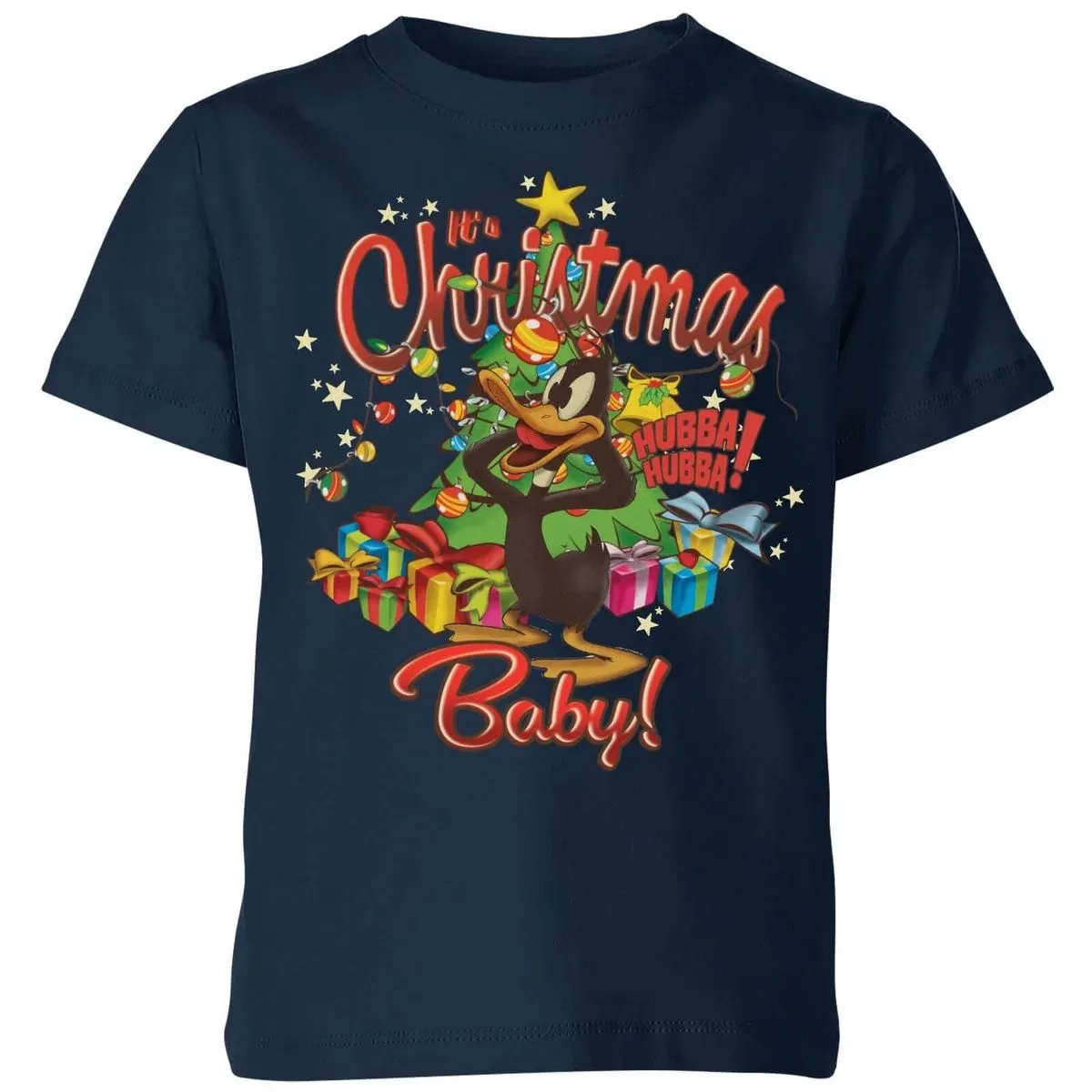 Детская футболка с принтом Its Christmas Baby Christmas Looney Tunes, Navy