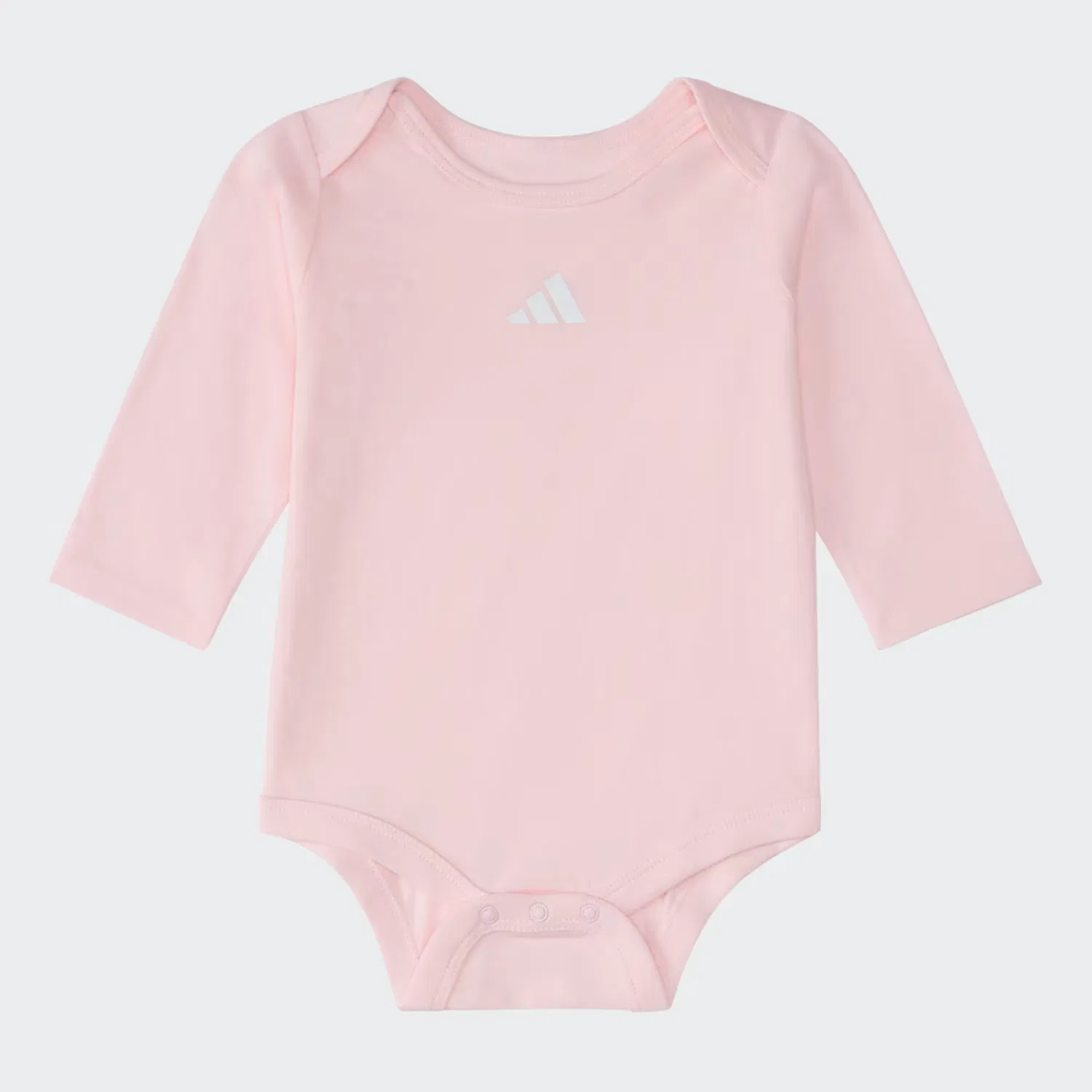 Детский комплект с длинным рукавом, из боди и штанов на резинке, Adidas Sportswear, светло-розовый — фото 2
