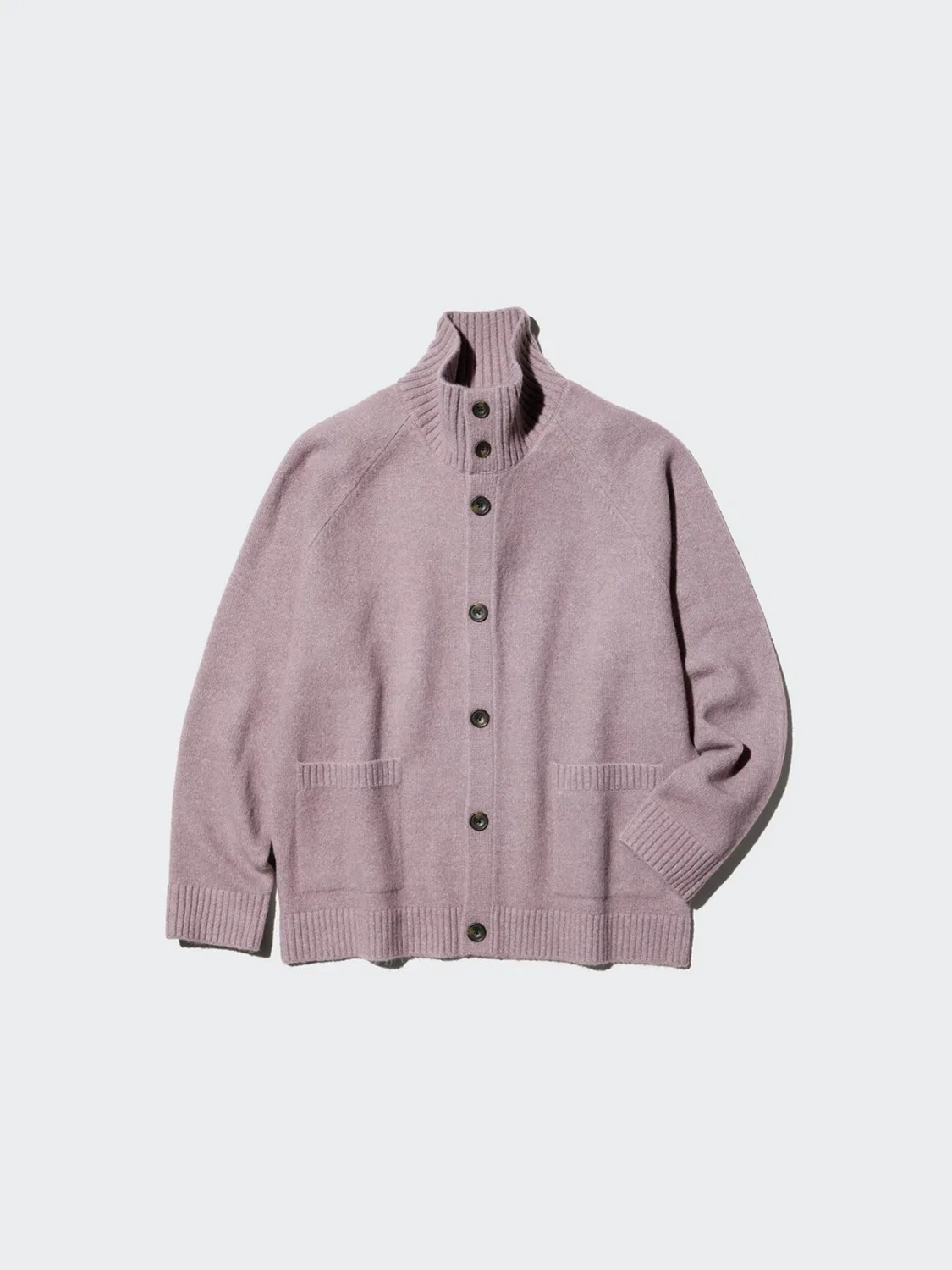 Кардиган из пряжи суфле с длинным рукавом Uniqlo, темно-серый — фото 3