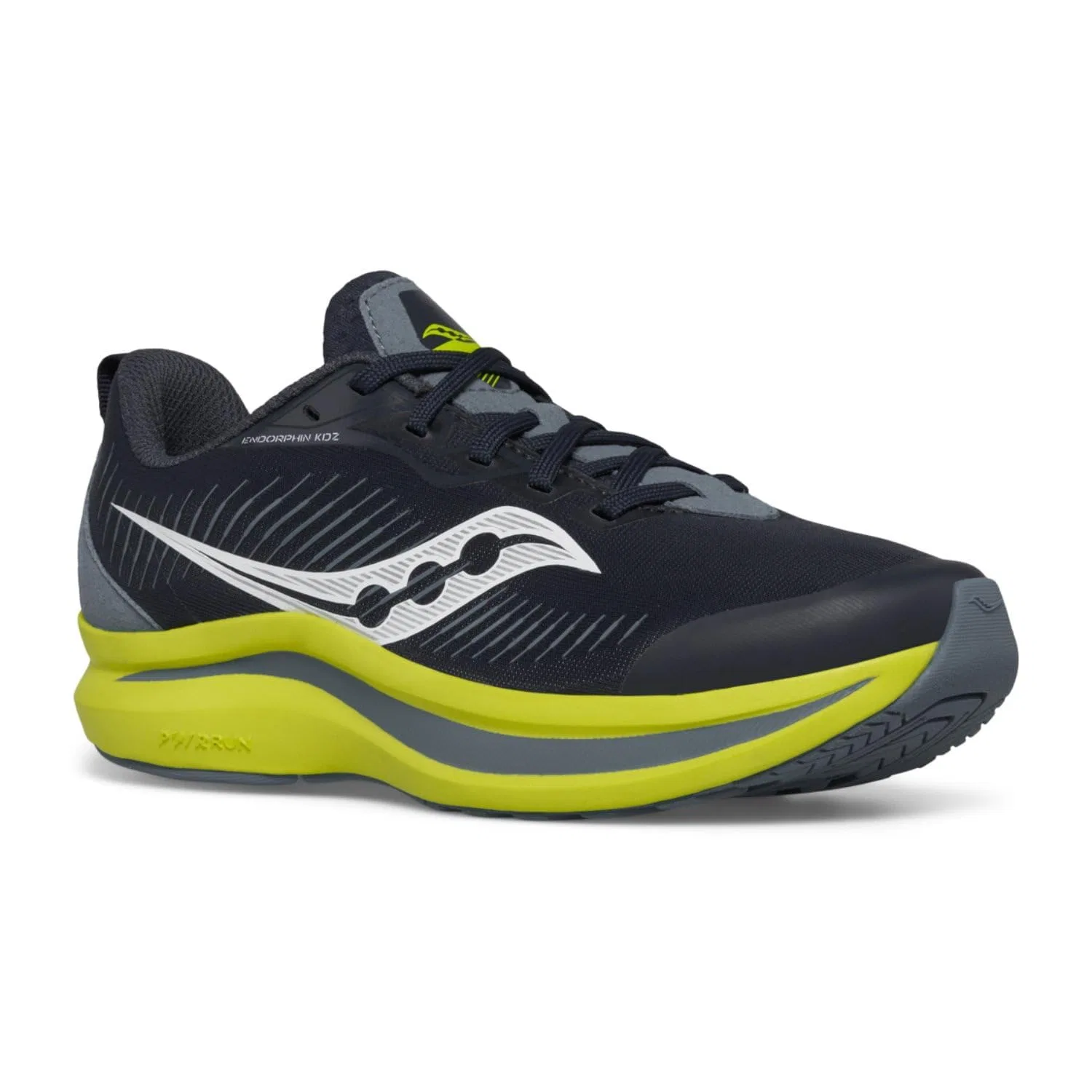 Детские кроссовки для мальчиков с технологией SPEEDROLL Endorphin Kdz Saucony, Navy Blue Citron