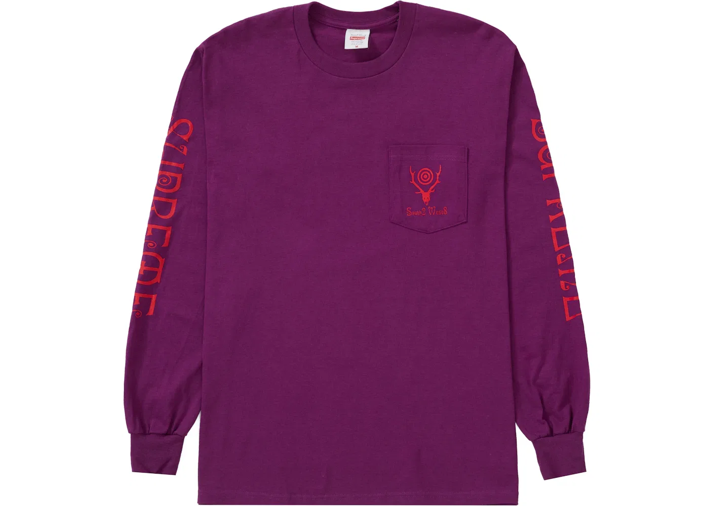 Мужская футболка с длинным рукавом Supreme SOUTH2 WEST8 L/S Pocket Tee, Purple