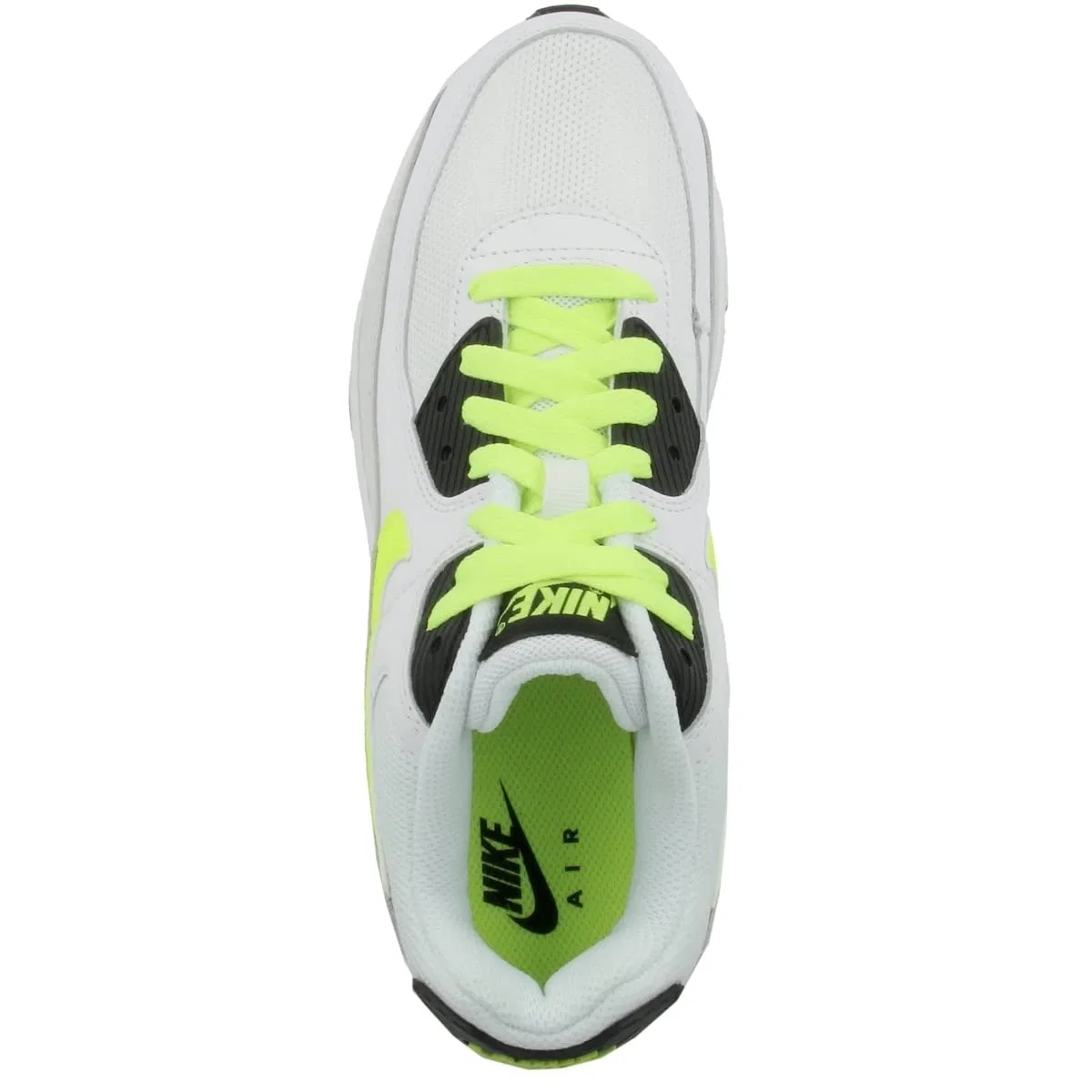Детские кроссовки для мальчиков с амортизацией NIKE Air Max 90 Ltr (Gs), White Volt Black Pure Platinum — фото 2