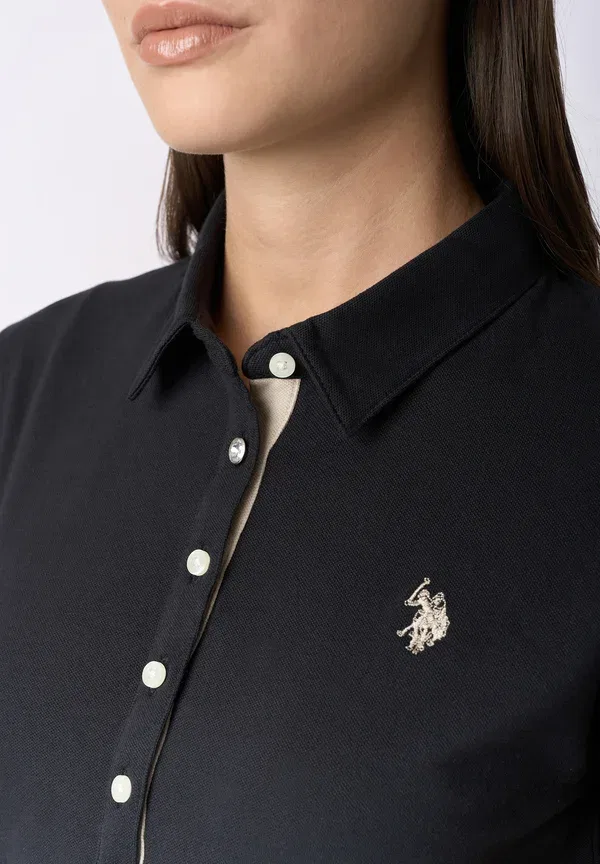 Поло хлопковое Pique U.S. Polo Assn., черный — фото 4