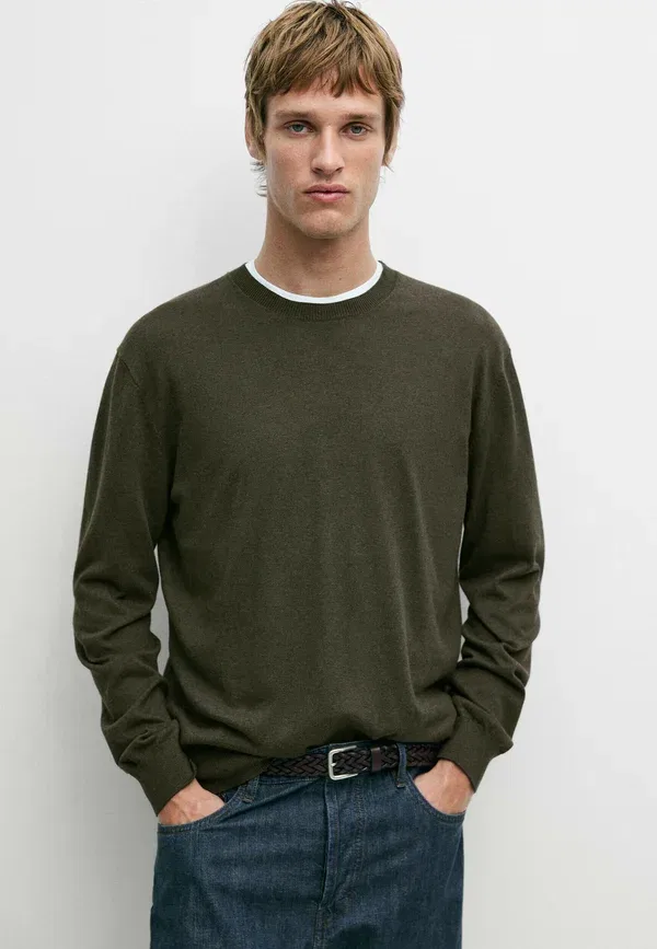 Джемпер из смесовой пряжи Jumper Massimo Dutti, mottled dark brown, темно-коричневый
