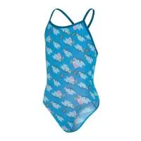 Детский купальник для девочек Flipper Phone Allover Vback Speedo, Blau Gletscherblau Gelb — фото 3