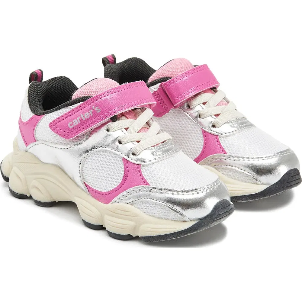 Детские кроссовки Johann для малышей Carters, White/Silver Multi
