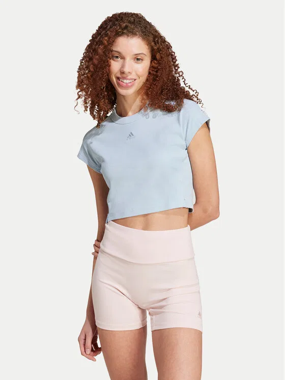 Футболка slim fit Lounge Adidas, светло-голубой