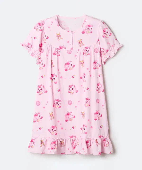 Пижама-платье с коротким рукавом, Catch Tiniping 6, Spao Kids, розовый — фото 2