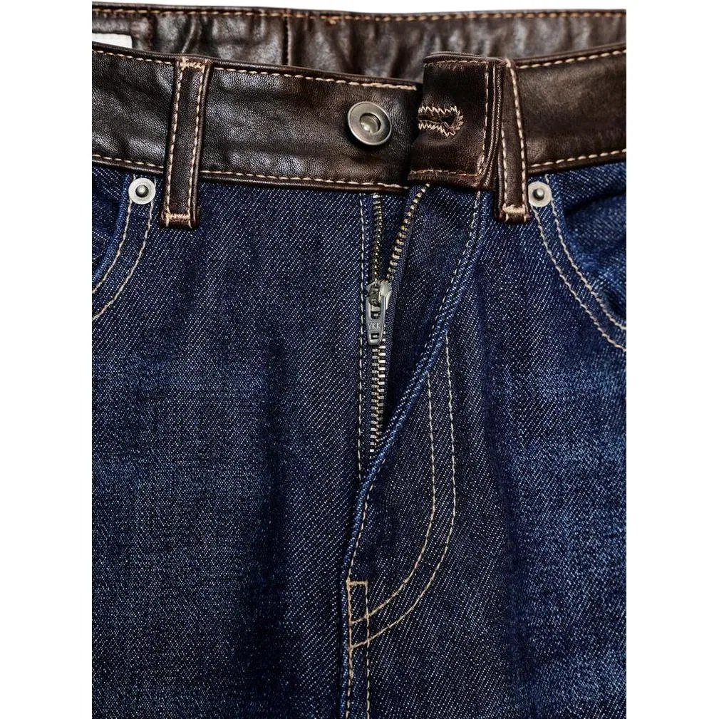 Женские джинсы с широкими штанинами Dark Indigo Cyan ZARA, Dark Indigo Cyan — фото 4