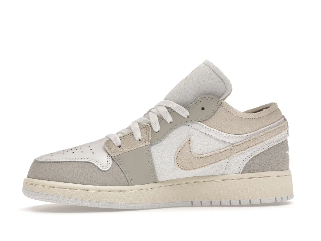 Детские кроссовки Lifestyle с низким верхом Jordan 1 Low SE Craft, Tech Grey/Light Orewood Brown/White/Sail — фото 3