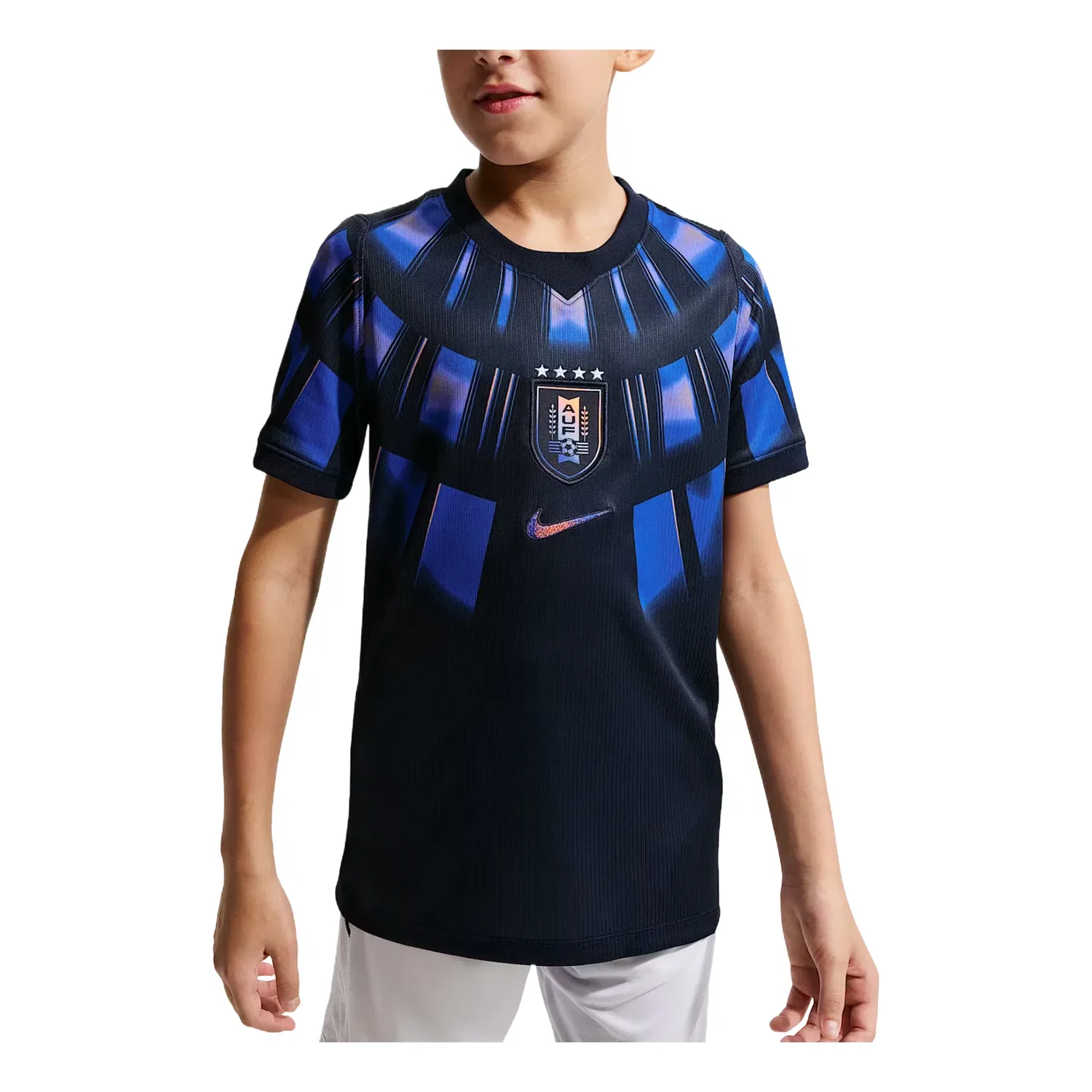 Детская футболка Nike Uruguay 2026 Stadium Away Dri-FIT Soccer Replica Jersey Obsidian Hyper Royal, темно-синий