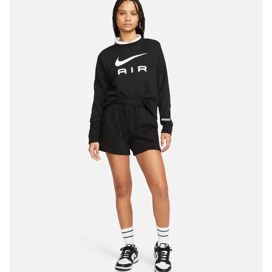 Шорты спортивные с флисом Air Fleece модель Mid Rise Nike, Черный