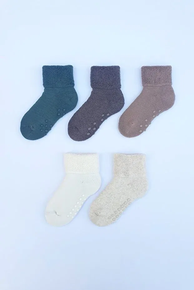 Детские носки с принтом 5 пар Mem Socks, Green-Gray-Earth