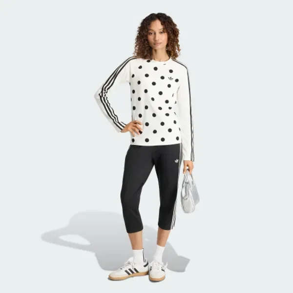 Футболка с длинным рукавом Polka Dot Slim Adidas, офф-вайт — фото 4