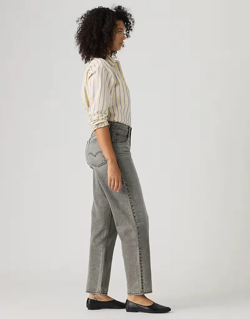 Джинсы Levi's Loose средней посадки, зауженные книзу, серые — фото 4