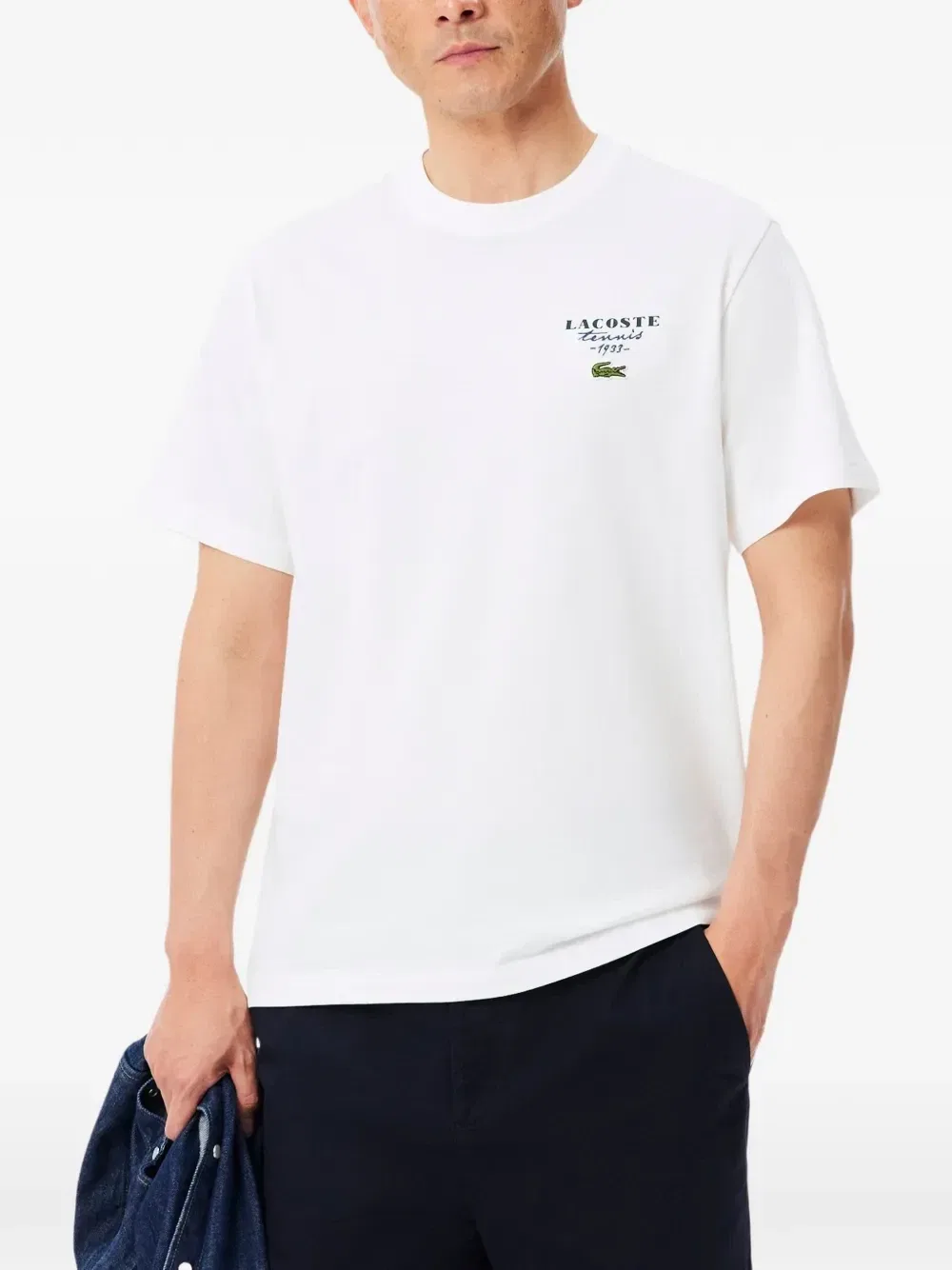 Футболка с графичным принтом Lacoste, белый