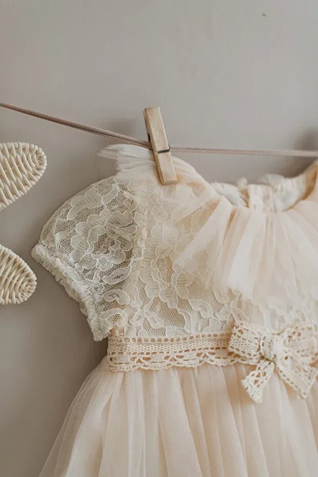 Детское боди-комбинезон для девочек хлопковый Vanessa Pitababy, Beige — фото 2