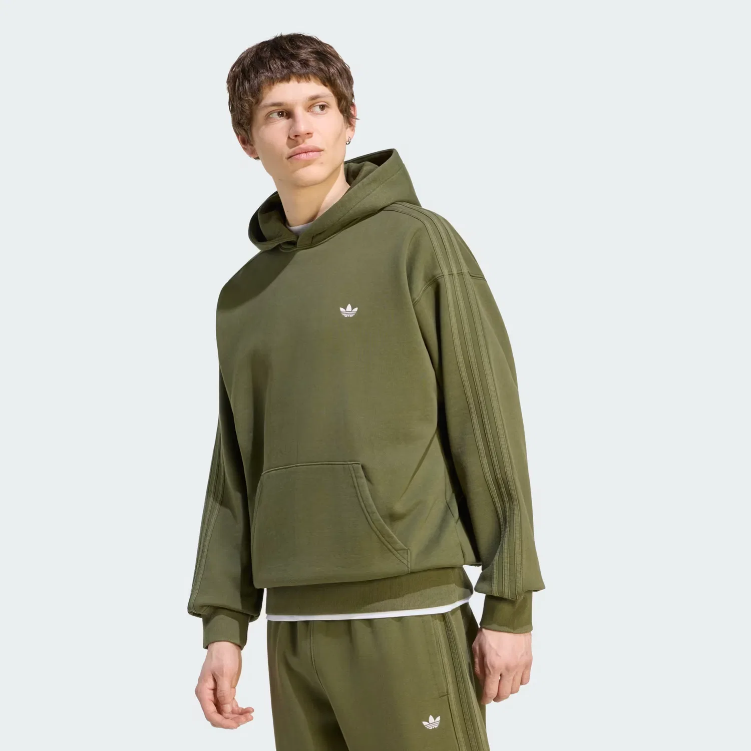 Мужское худи свободного кроя Trefoil Essentials Washed Adidas Originals, Night Cargo