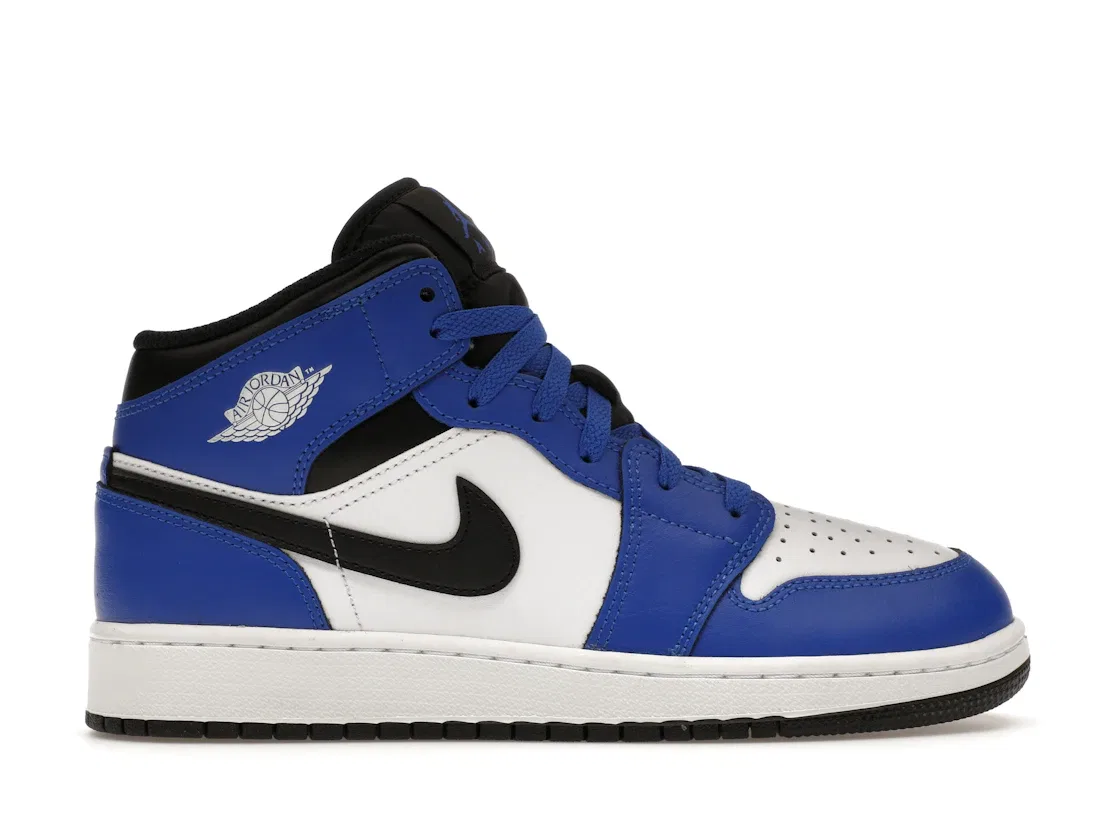 Детские кроссовки Lifestyle с контрастным дизайном Jordan 1 Mid, Game Royal White Black