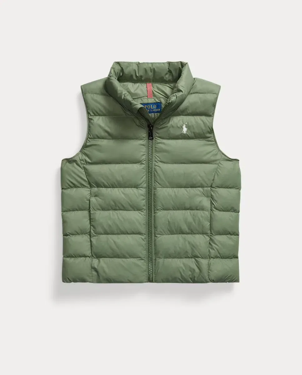 Детский стеганый жилет для мальчиков с наполнителем из пуха Polo Ralph Lauren, Verde Militar