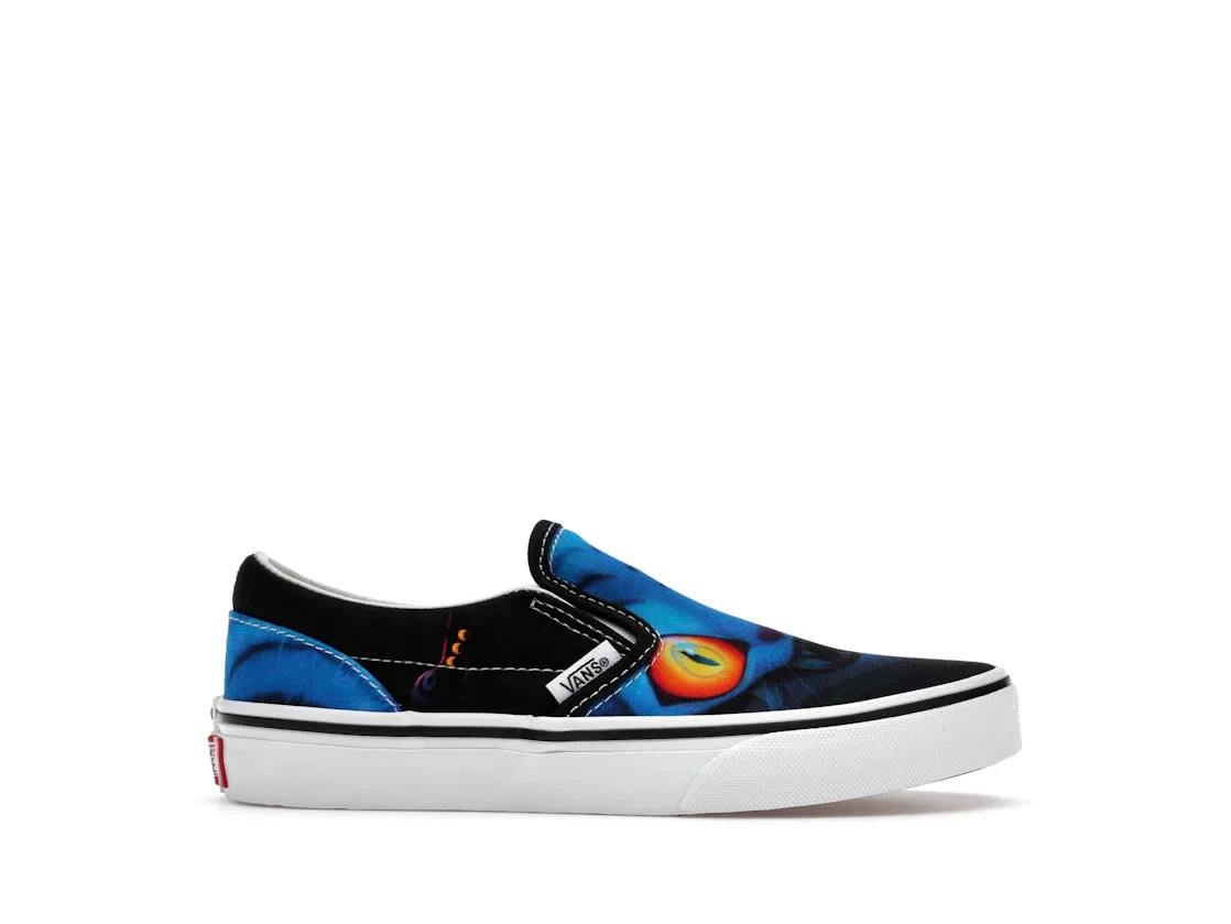 Детские кеды с принтом Derpy Tiger Vans Classic Slip-On, Black/White/Multi-Color