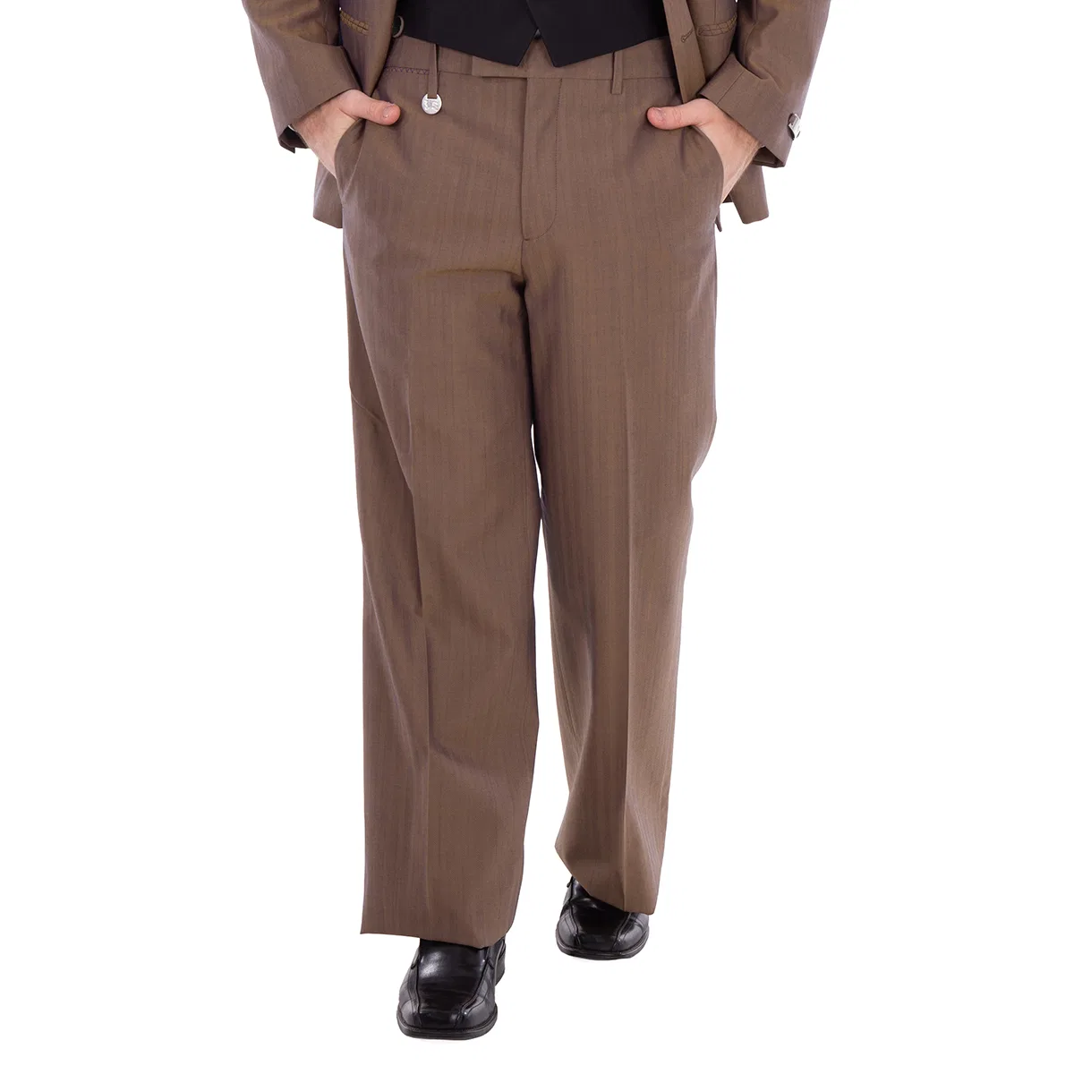 Брюки классические из шерсти Stripe Pattern Wool Tailored Trousers Burberry, Tawny