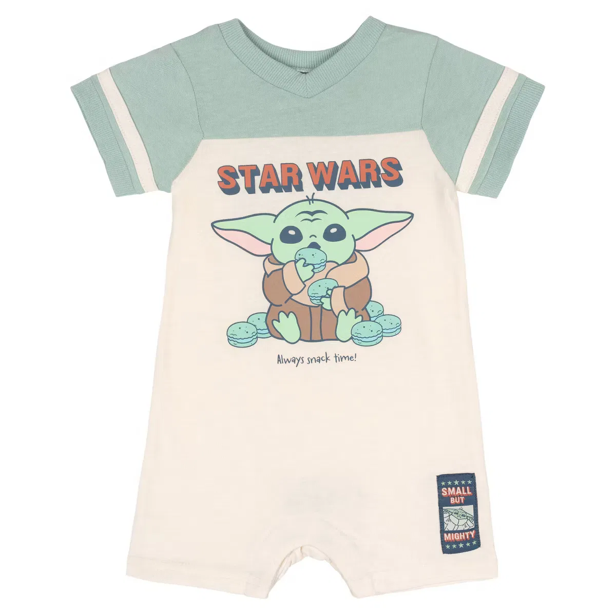 Боди-комбинезон спортивный с принтом Grogu Star Wars, sage cream grogu