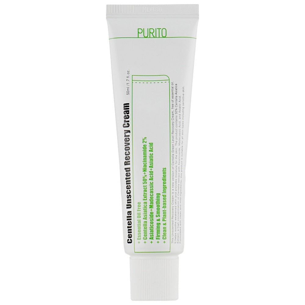 

PURITO Centella Unscented Recovery Cream регенерирующий крем без запаха на основе азиатского щитолистника 50мл