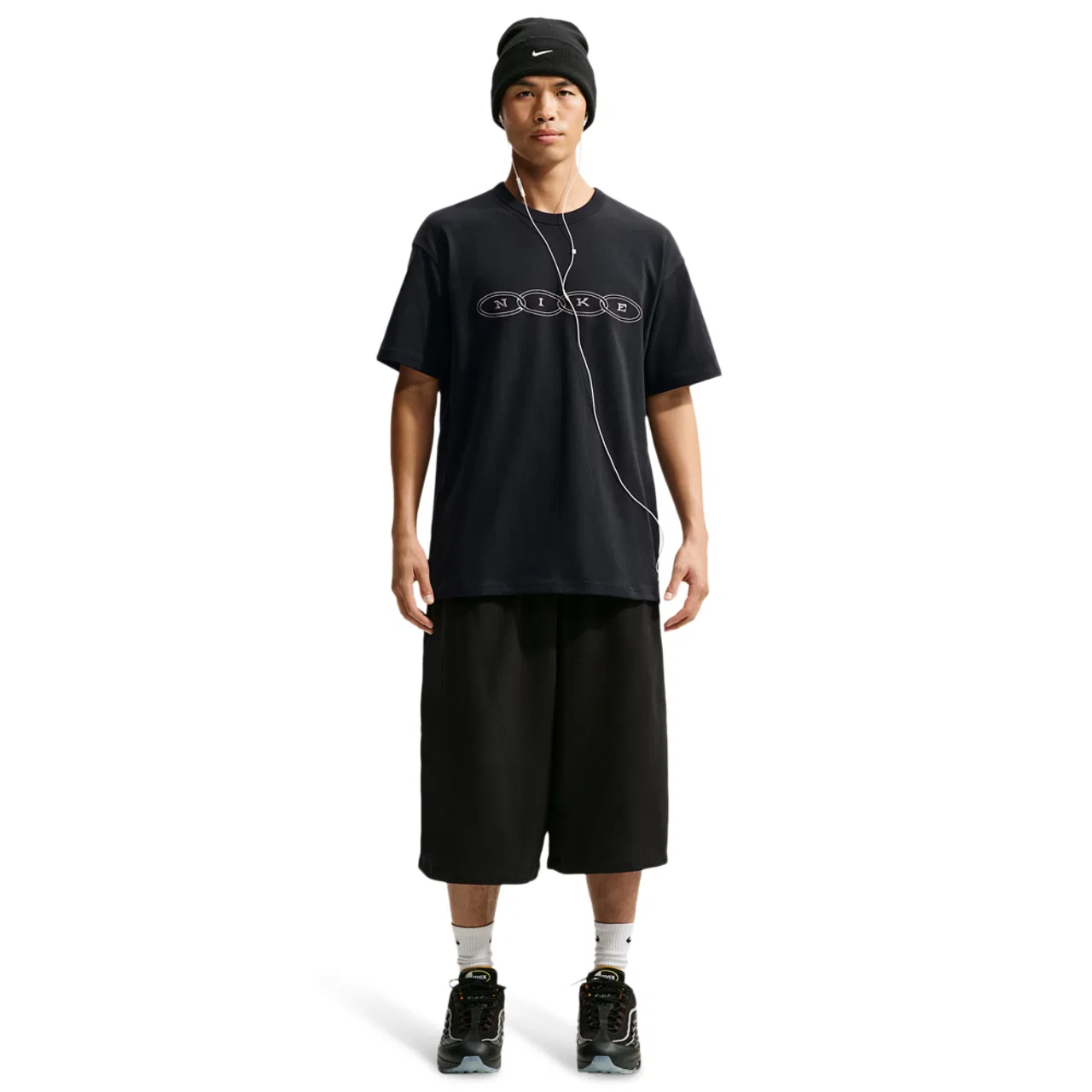 Мужская футболка из плотного хлопка Loose Fit Premium Essential Embroidered T-Shirt Nike, черный — фото 4