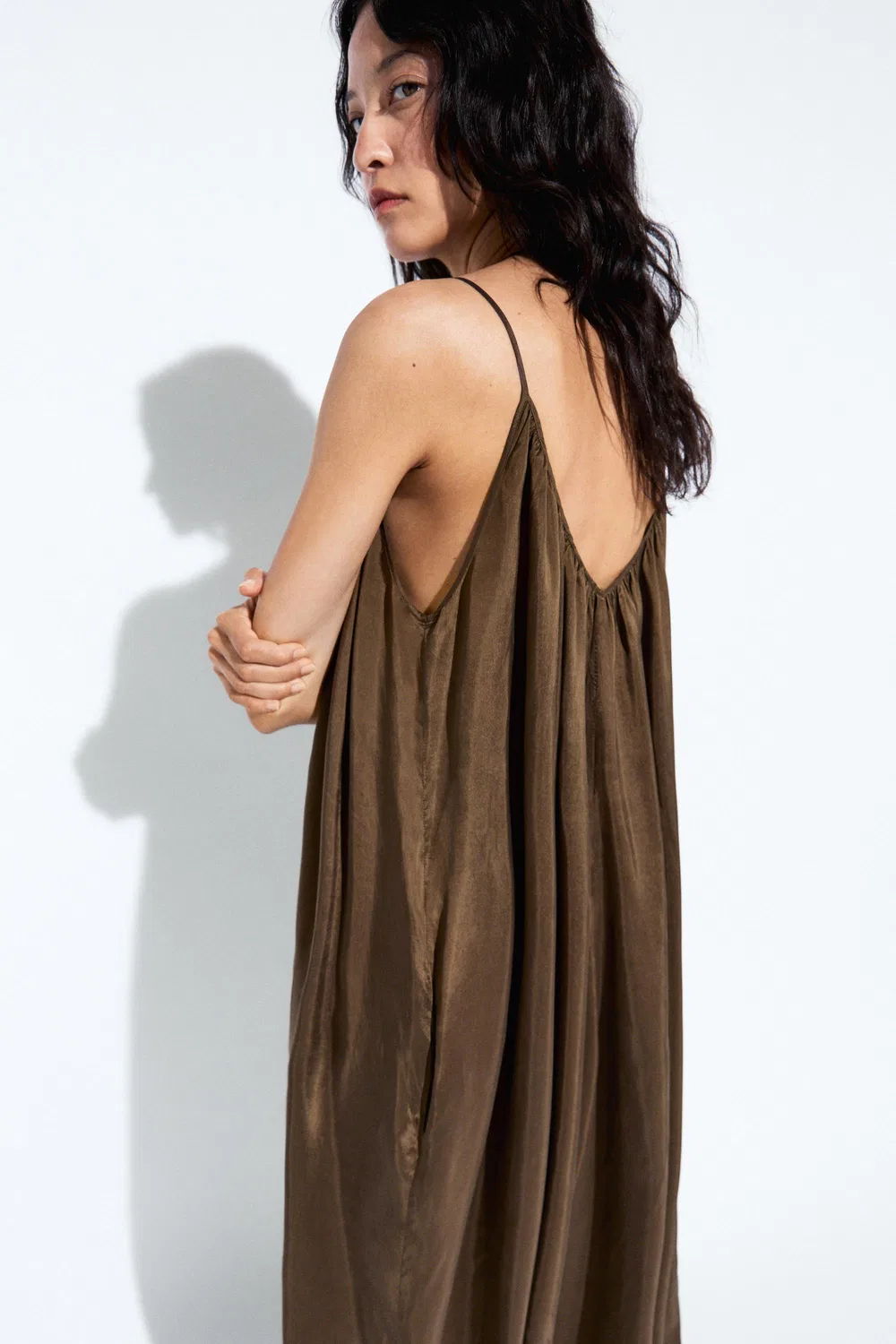 Комбинезон Massimo Dutti, свободный, коричневый — фото 3