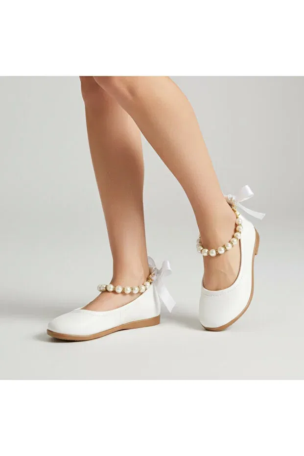 Детские балетки для девочек с ортопедической стелькой Patik Bebe, White Patent Leather — фото 2