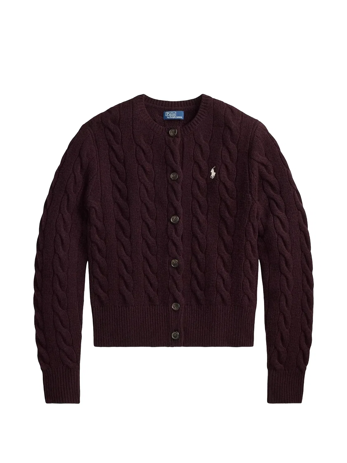 Polo Ralph Lauren Кардиган фактурной вязки фиолетовый