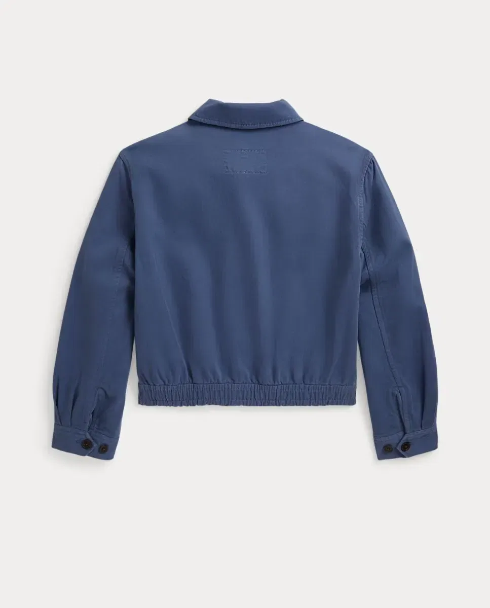 Детская куртка для девочек из хлопка Bomber Polo Ralph Lauren, Azul Índigo — фото 2