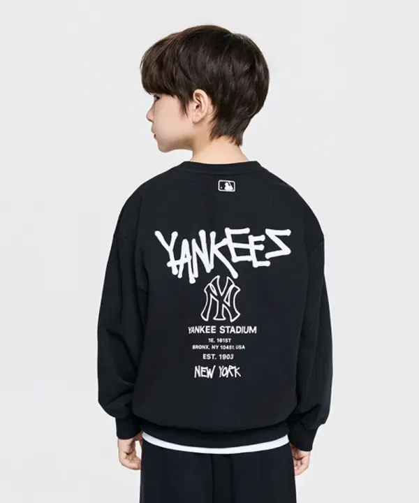 Свитшот с принтом Street Basic, Mlb Kids, черный — фото 2
