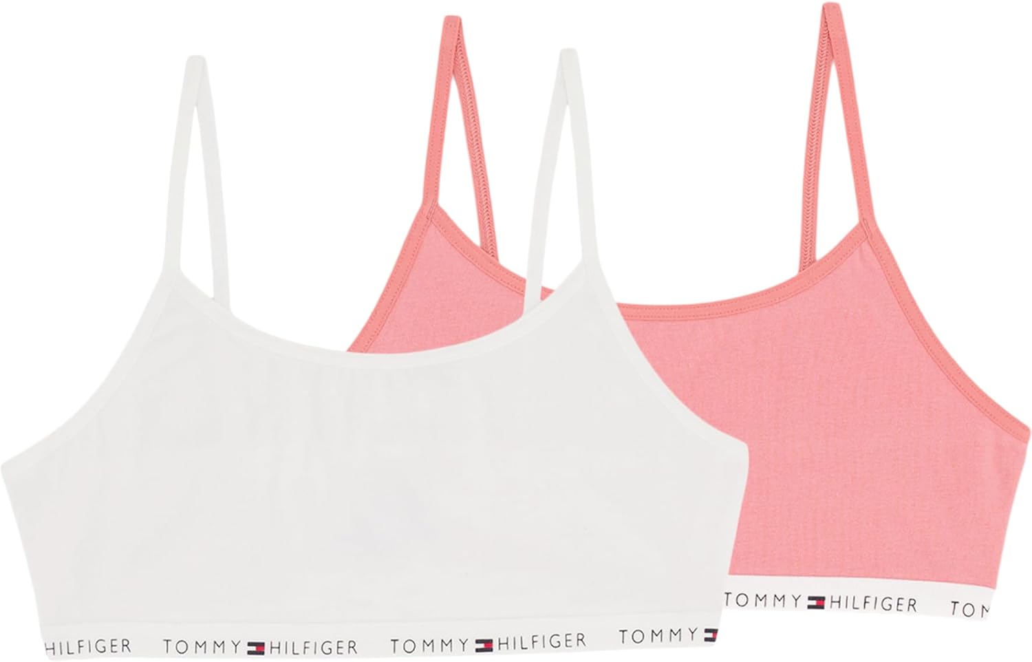 

Набор из двух бюстгальтеров Tommy Hilfiger Kids для девочек с ярким флагом (для малышей/подростков), White Blush