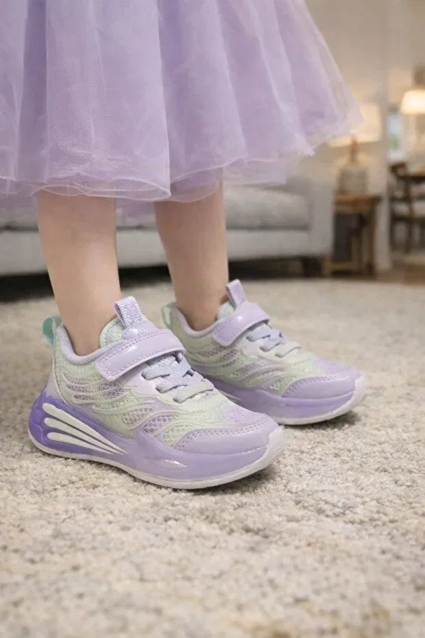 Детские спортивные туфли для девочек со шнуровкой Pepino, Purple — фото 2