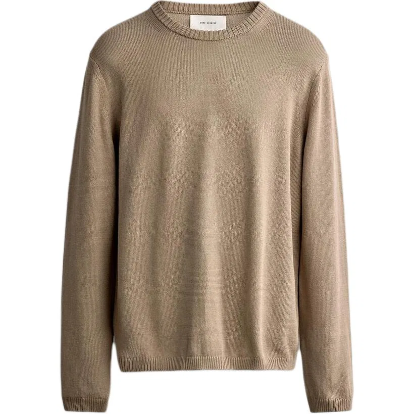 Мужской джемпер с круглым вырезом Light Brown ZARA, Light Brown
