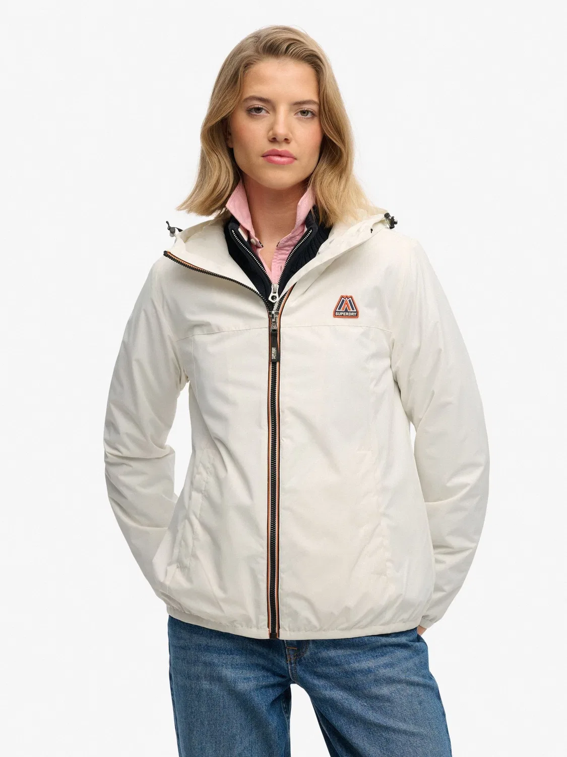 Ветровка Essential Tri Windbreaker, свободная посадка Superdry, белый