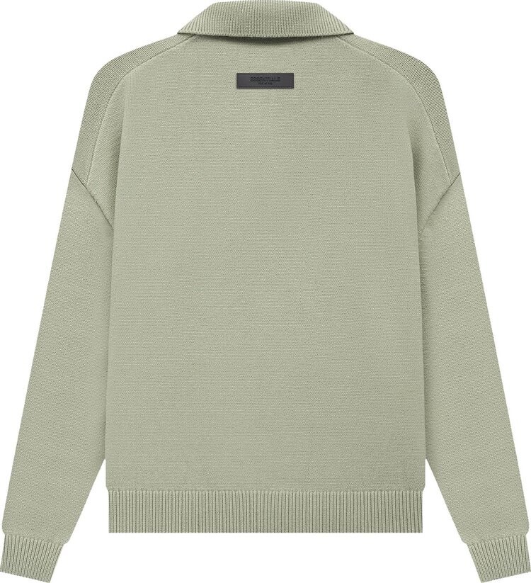 Лонгслив Fear of God Essentials Knit Long-Sleeve Polo 'Sea Foam', зеленый — фото 3