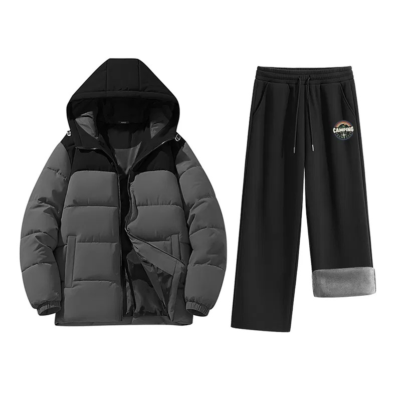 Спортивный комплект для детей с принтом Camping Starlight Pants Logo MINISO, Dark Gray & Black+Black
