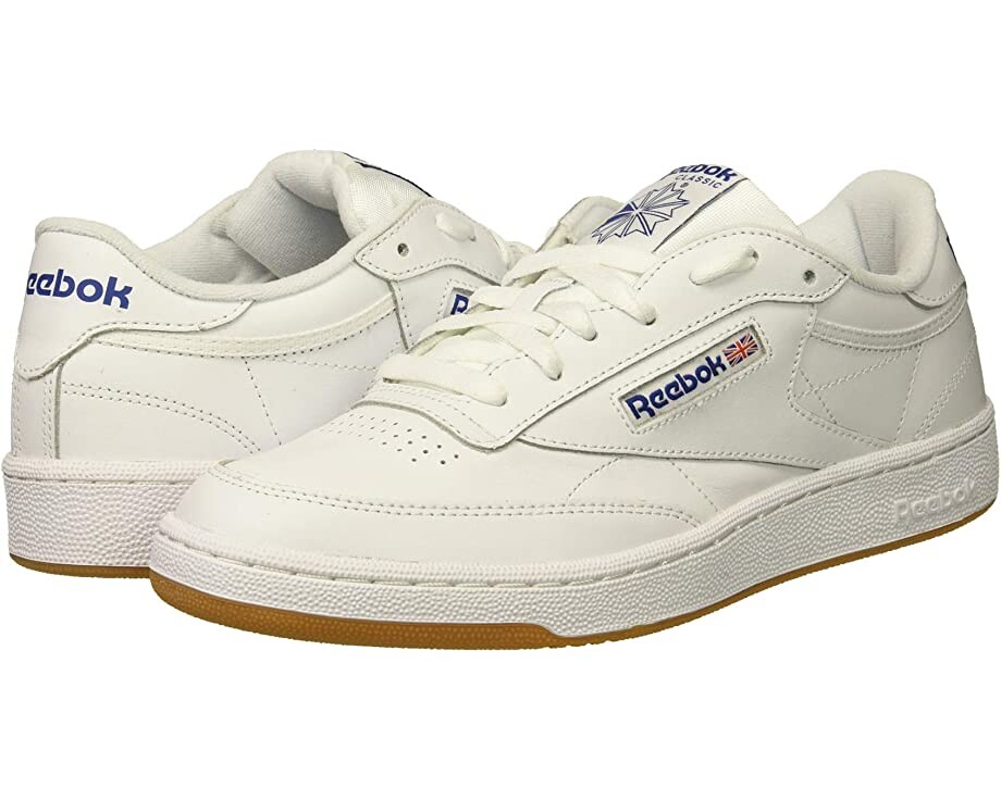 

Мужские кроссовки Reebok Club C 85 Lifestyle, бело-синий, Синий;серый, Мужские кроссовки Reebok Club C 85 Lifestyle, бело-синий