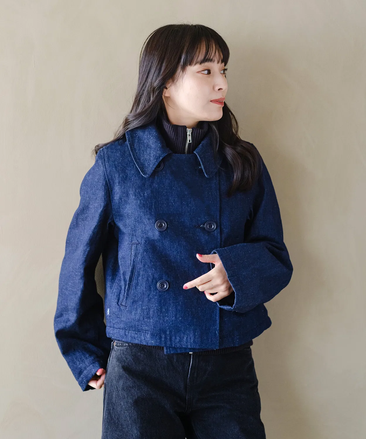 Женское пальто-пиджак с длинным рукавом с отстегивающимся жилетом Levi's Blue Tab Mariner, Dark Indigo Blue